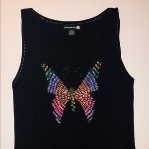 Sleeveless Butterfly Sequin Top by Sweaterworks